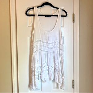 Trapeze slip white and lace